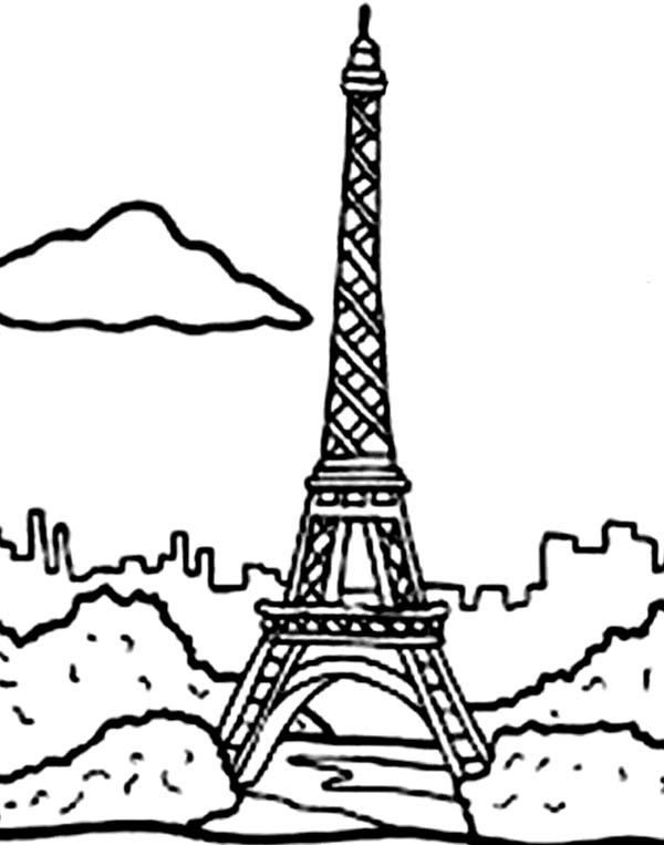 600x763 Holiday In Eiffel Tower Coloring Page
