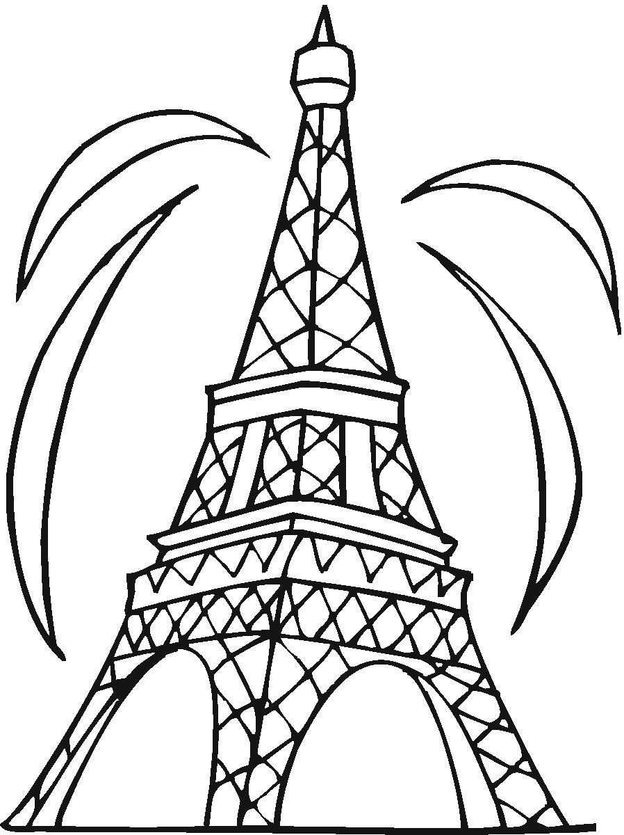 898x1200 Coloring Page Eiffel Tower Color Online Coloringcrew Pages General