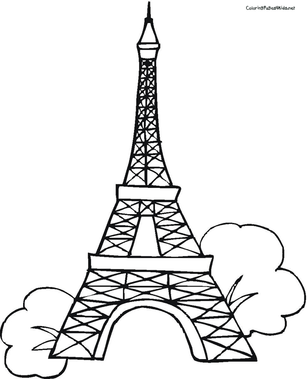 600x742 Eiffel Tower Coloring Page