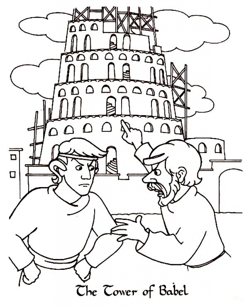 834x1024 The Tower Of Babel Coloring Pages Collection Coloring For Kids 2018