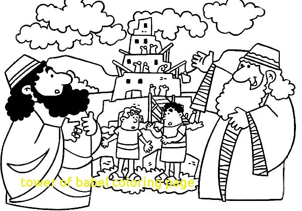600x419 Tower Of Babel Coloring Page With Tower Babel Coloring Page