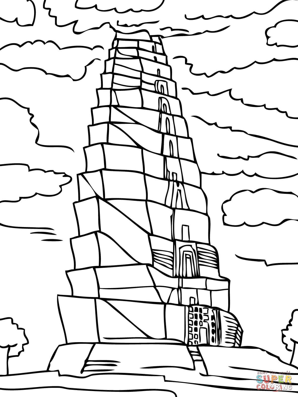 1200x1600 Tower Of Babel Super Coloring Church Crafts