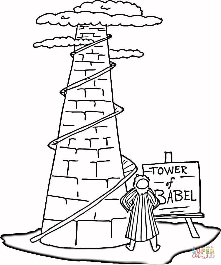 750x901 Tower Of Babel Coloring Page Free Printable Coloring Pages