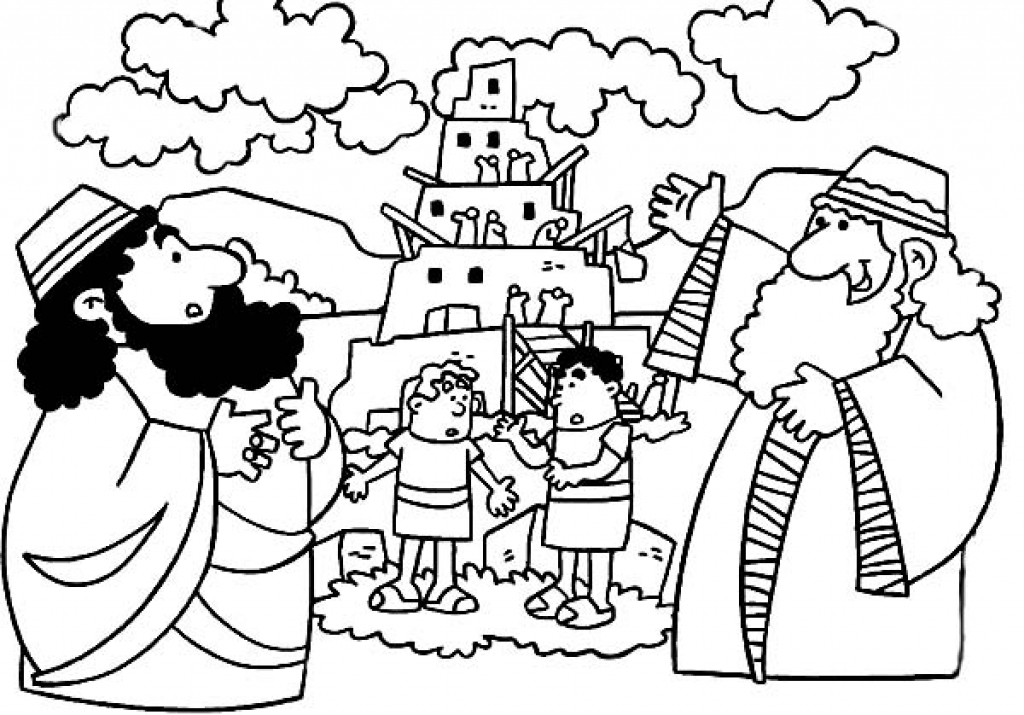 1024x715 Tower Of Babel Coloring Page Tower Of Babel Coloring Pages