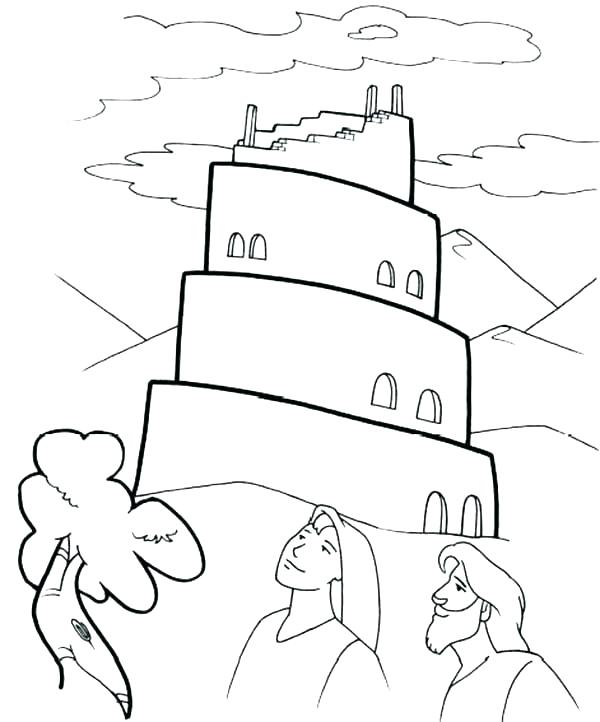 600x722 Babel Tower Coloring Page Kids Coloring Tower Of Babel Coloring