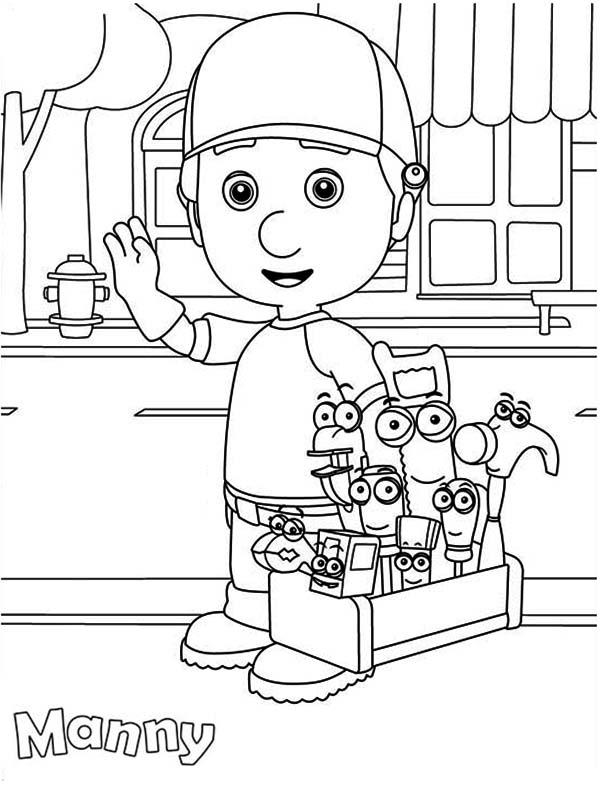 600x796 Handy Manny And Friends Around The Town Coloring Page