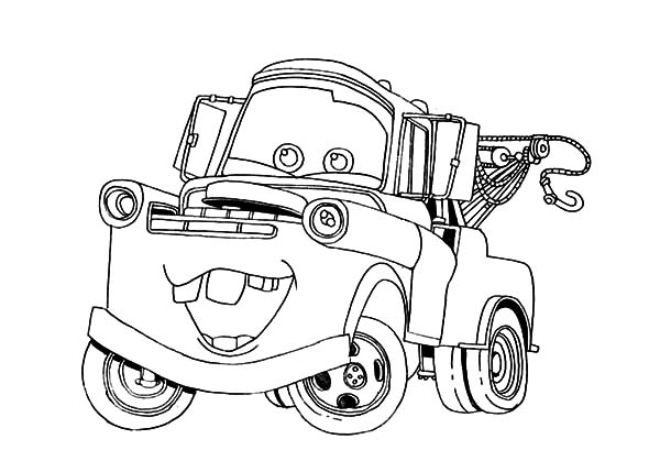 600x429 Tow Mater Going Around Town Coloring Pages Color Luna