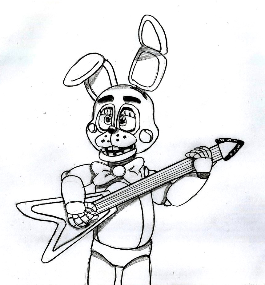 861x927 Fnaf Toy Bonnie Coloring Pages ~ Alltoys For Coloring Gallery