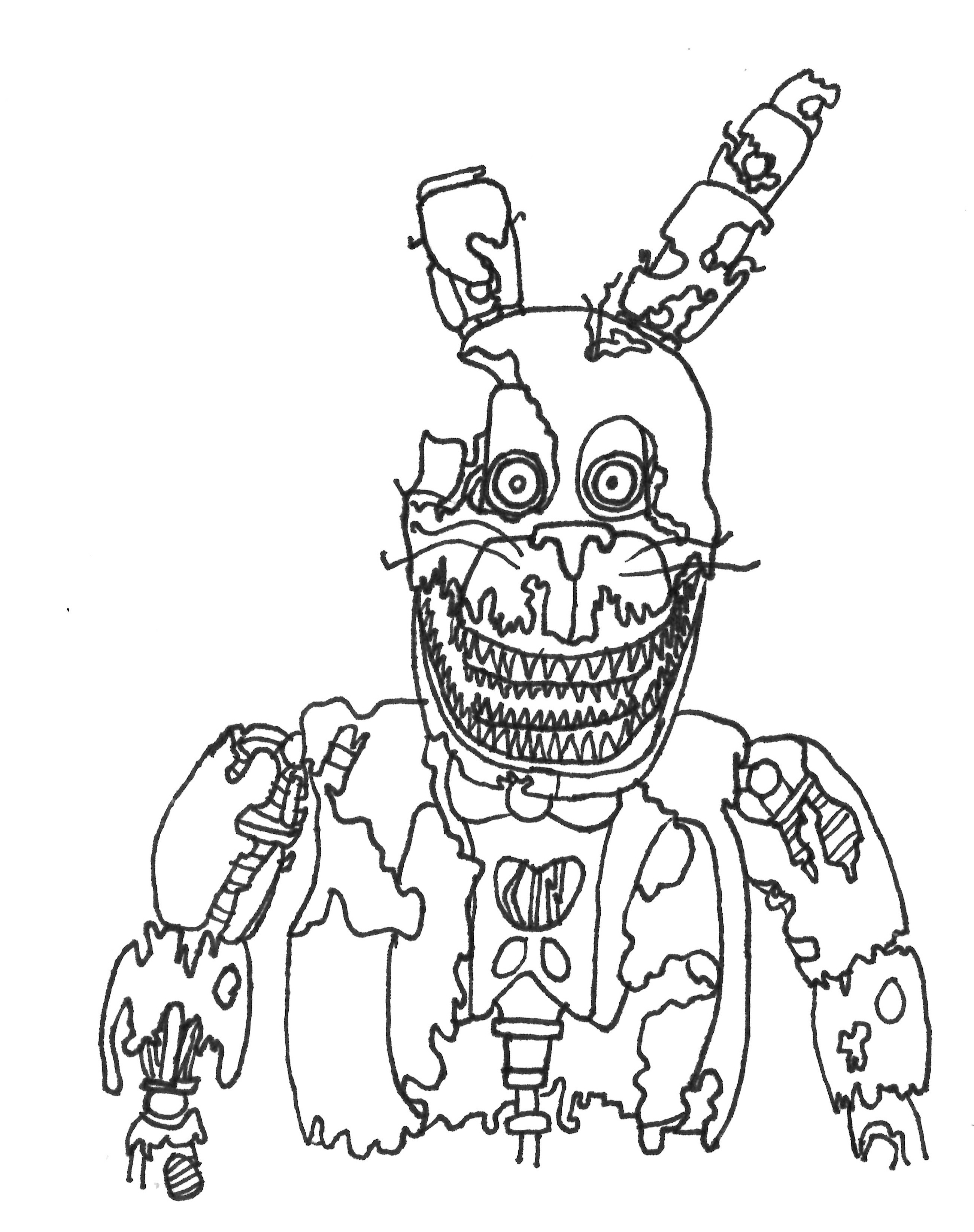2601x3289 Ultimate Toy Bonnie Coloring Pages Fnaf Page C