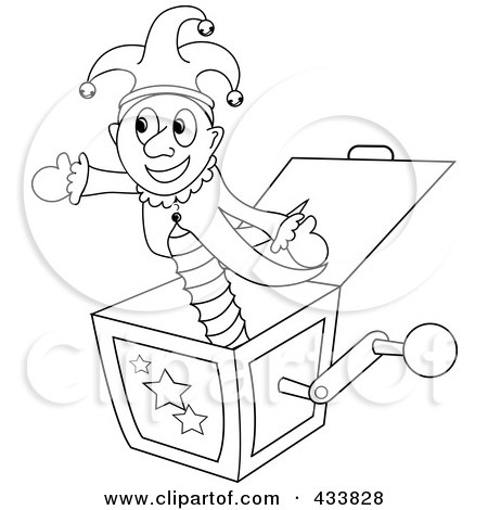 450x470 Coloring Page Ouline Of A Joker Jack In The Box Toy Posters, Art