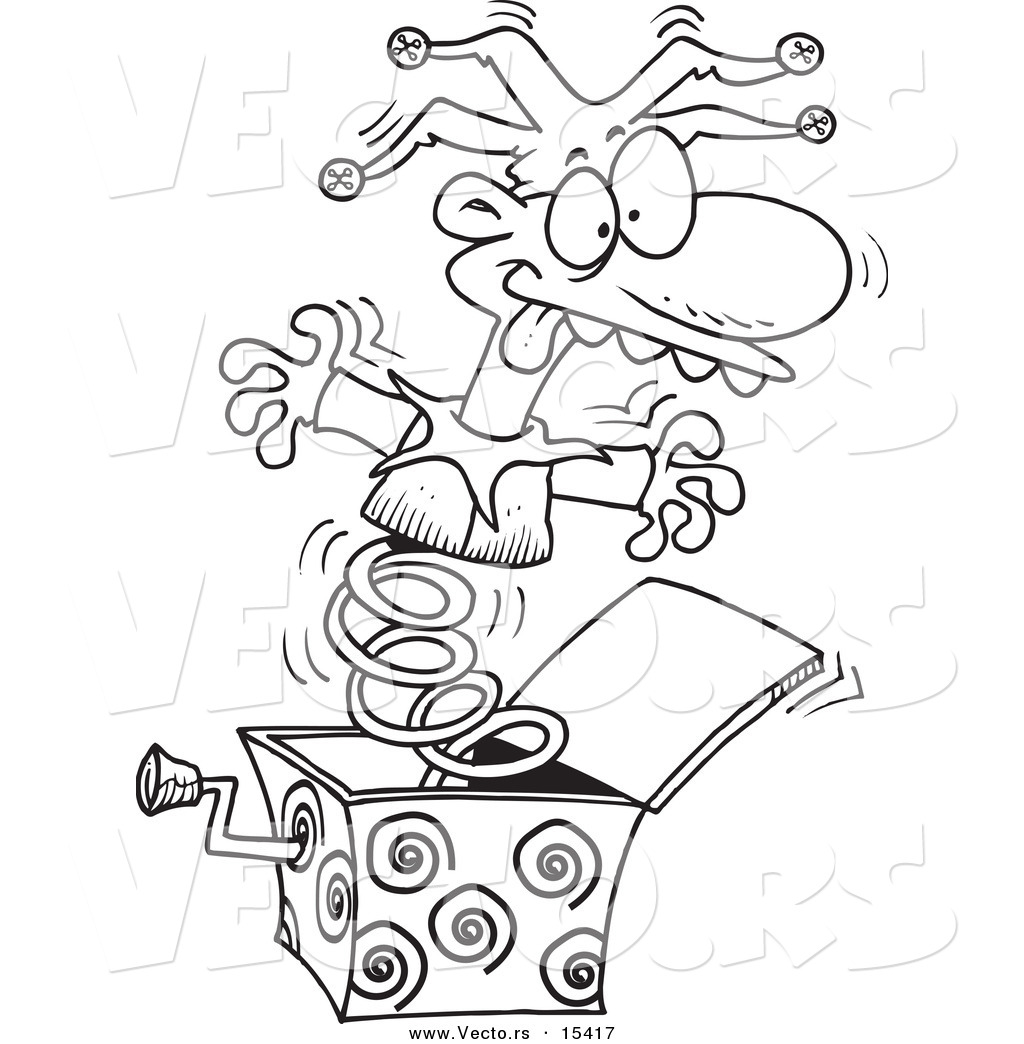 1024x1044 Vector Of A Cartoon Jack In The Box Opening Up