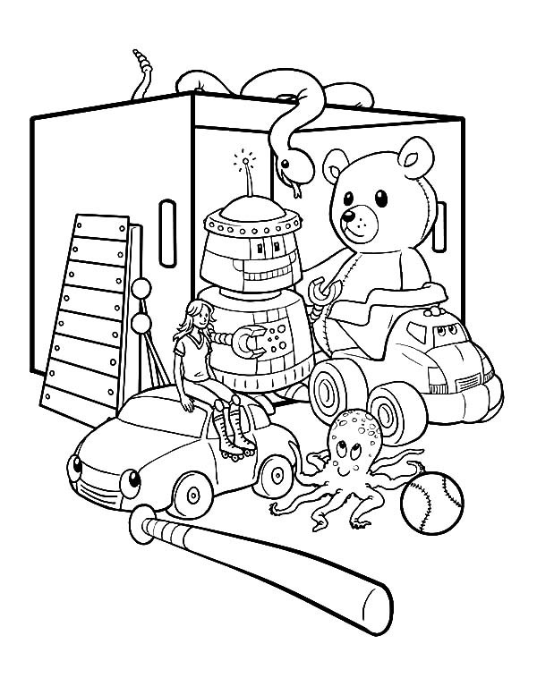 600x777 Box Full Of Toys Coloring Pages Best Place To Color