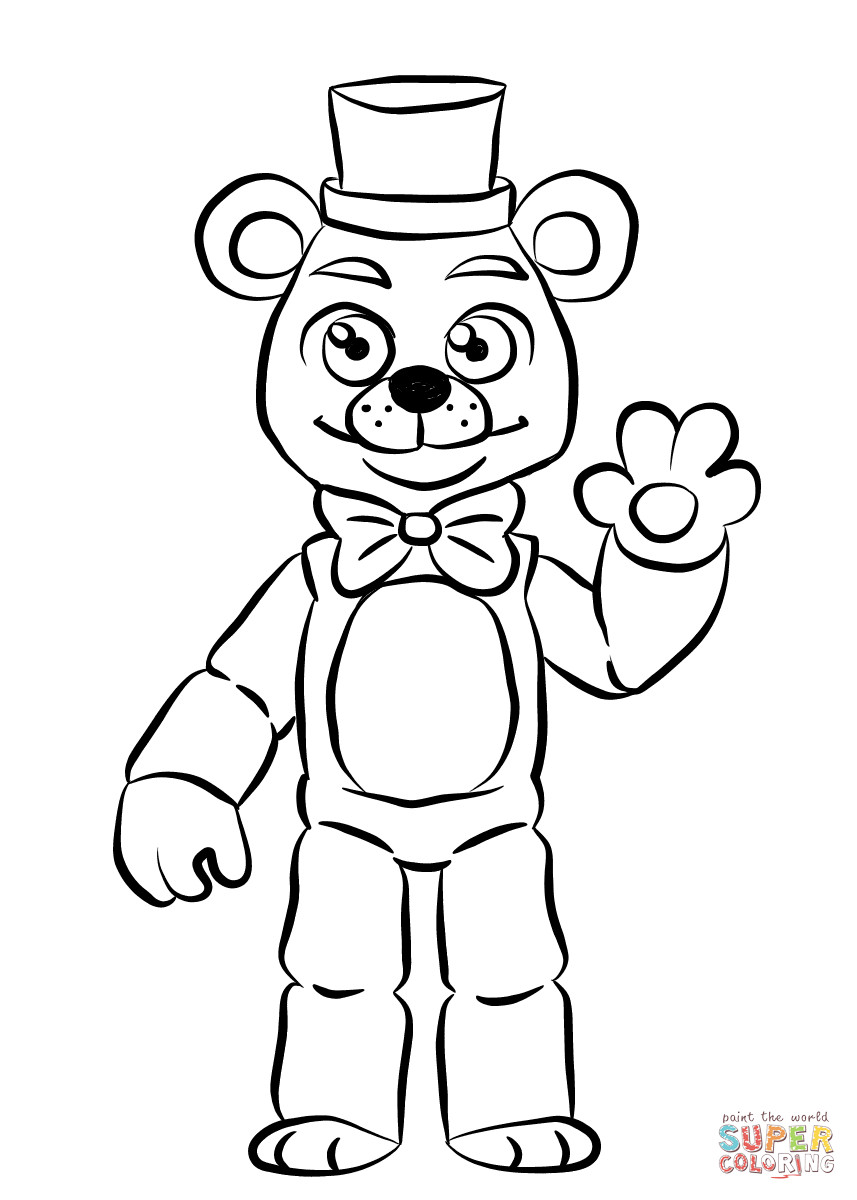 857x1200 Golden Freddy Coloring Page Fnaf Pages