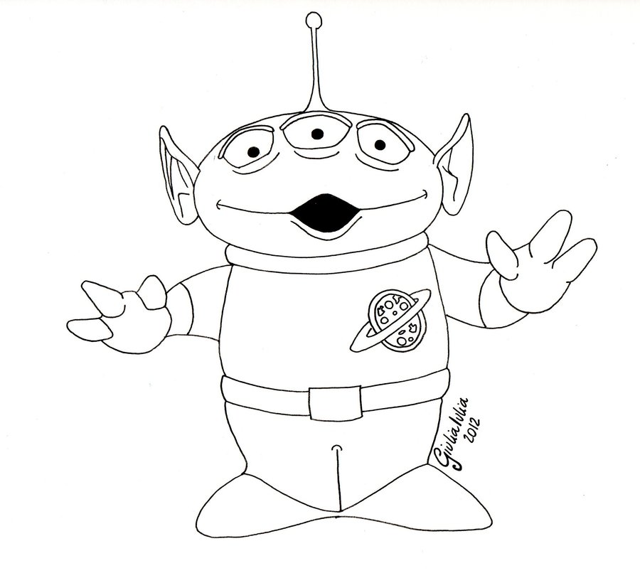 900x806 Toy Story Alien Coloring Page