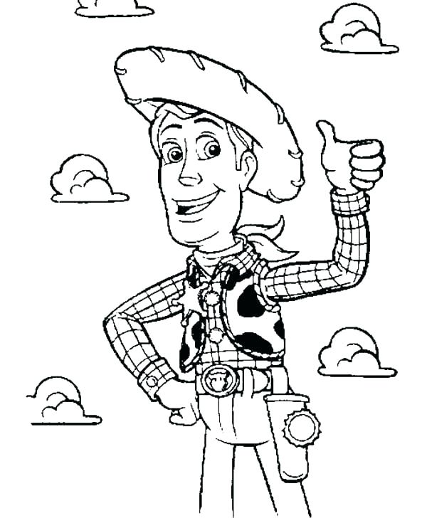 600x742 Good Woody Coloring Pages Free Download Sheriff Toy Story Of Good