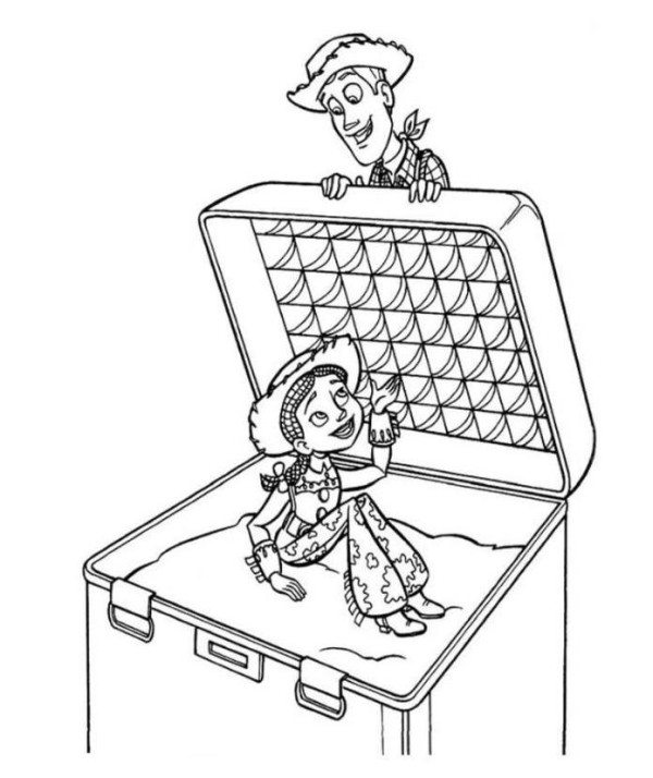 600x714 Jessie And Woody Sherif Toy Story Coloring Pages