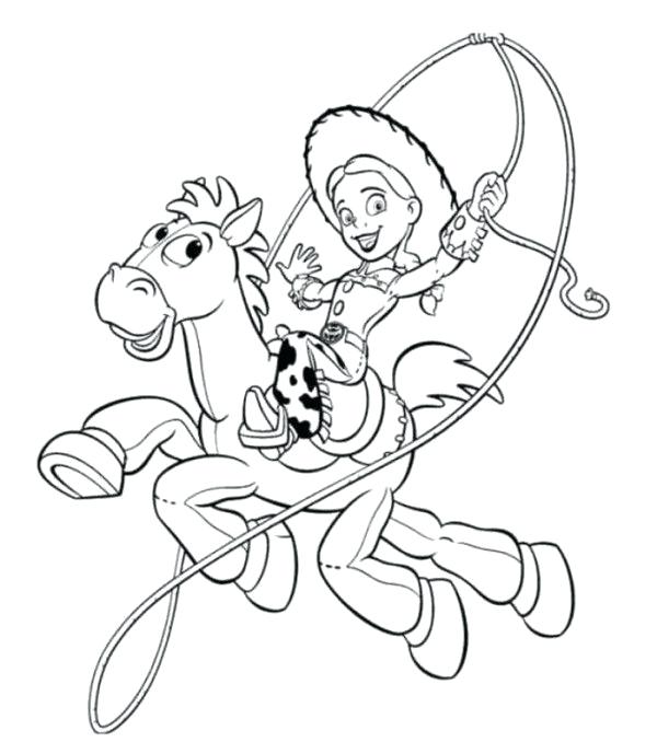 600x678 Toy Story Coloring Pages And Bullseye Lasso Toy Story 3 Coloring