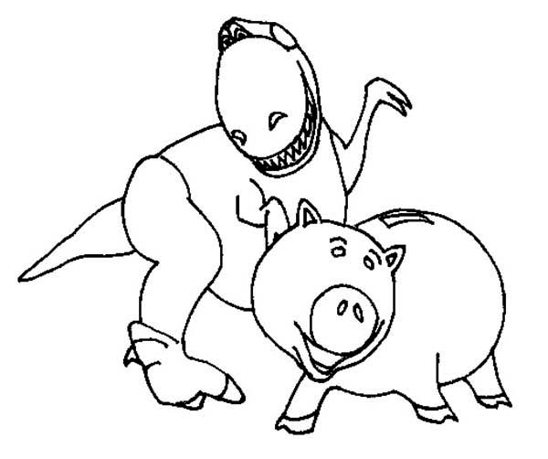600x502 Rex And Hamm In Toy Story Coloring Page