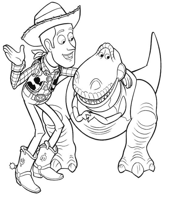560x655 Toy Story Woody Rex Coloring Page Coloring Pages For Big