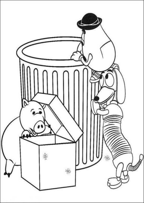 600x841 Mr Potato Head Slinky Dog And Hamm Toy Story Coloring Pages