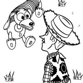 268x268 Toy Story Slinky Dog And Mr Potato Head Coloring Page Slinky Dog