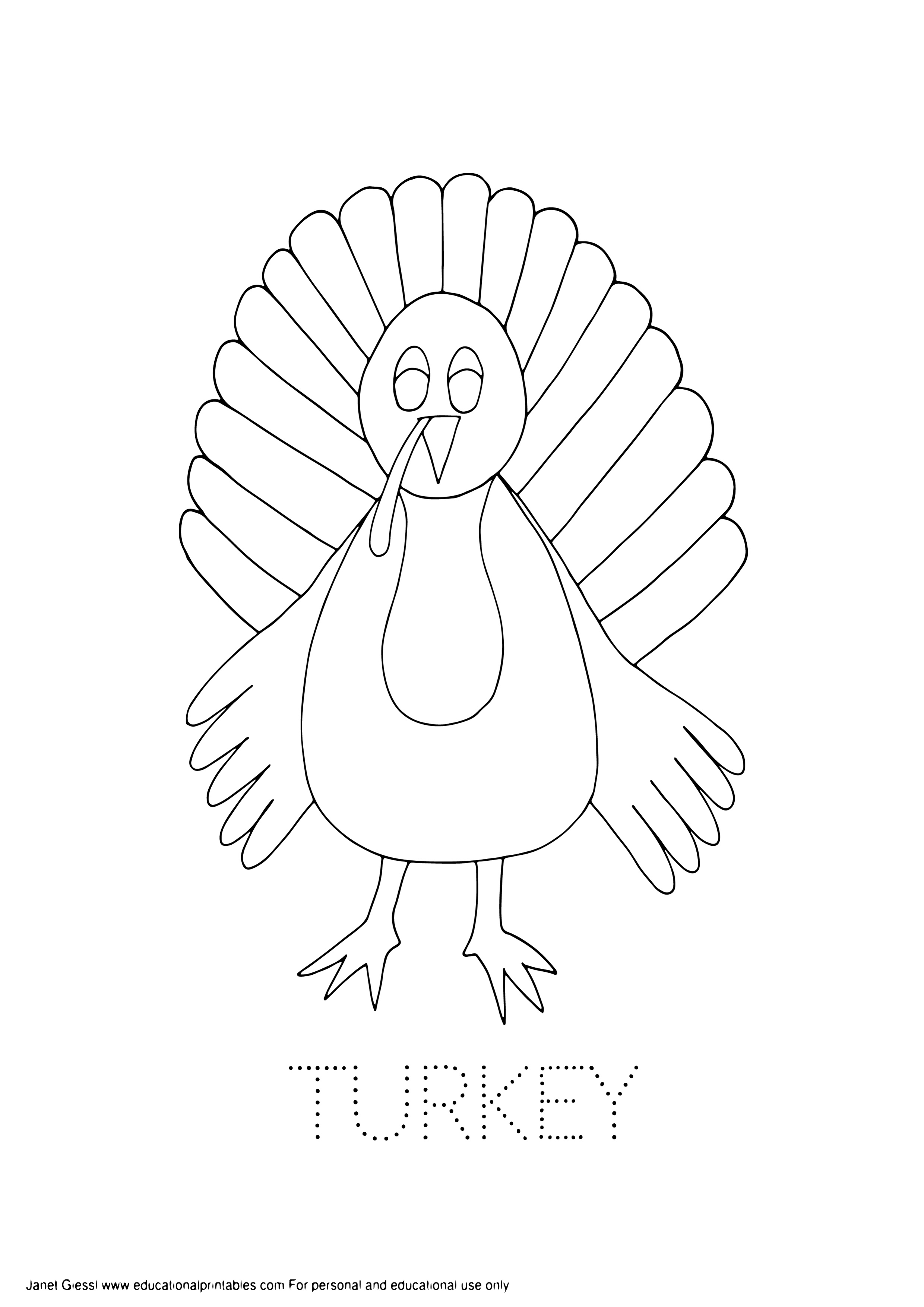 2480x3508 Free Thanksgiving Tracing Coloring Pages