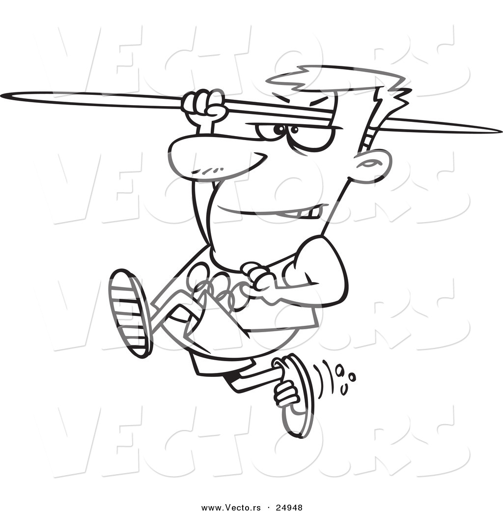 1024x1044 Vector Of A Cartoon Olympics Track And Field Javelin Thrower Man