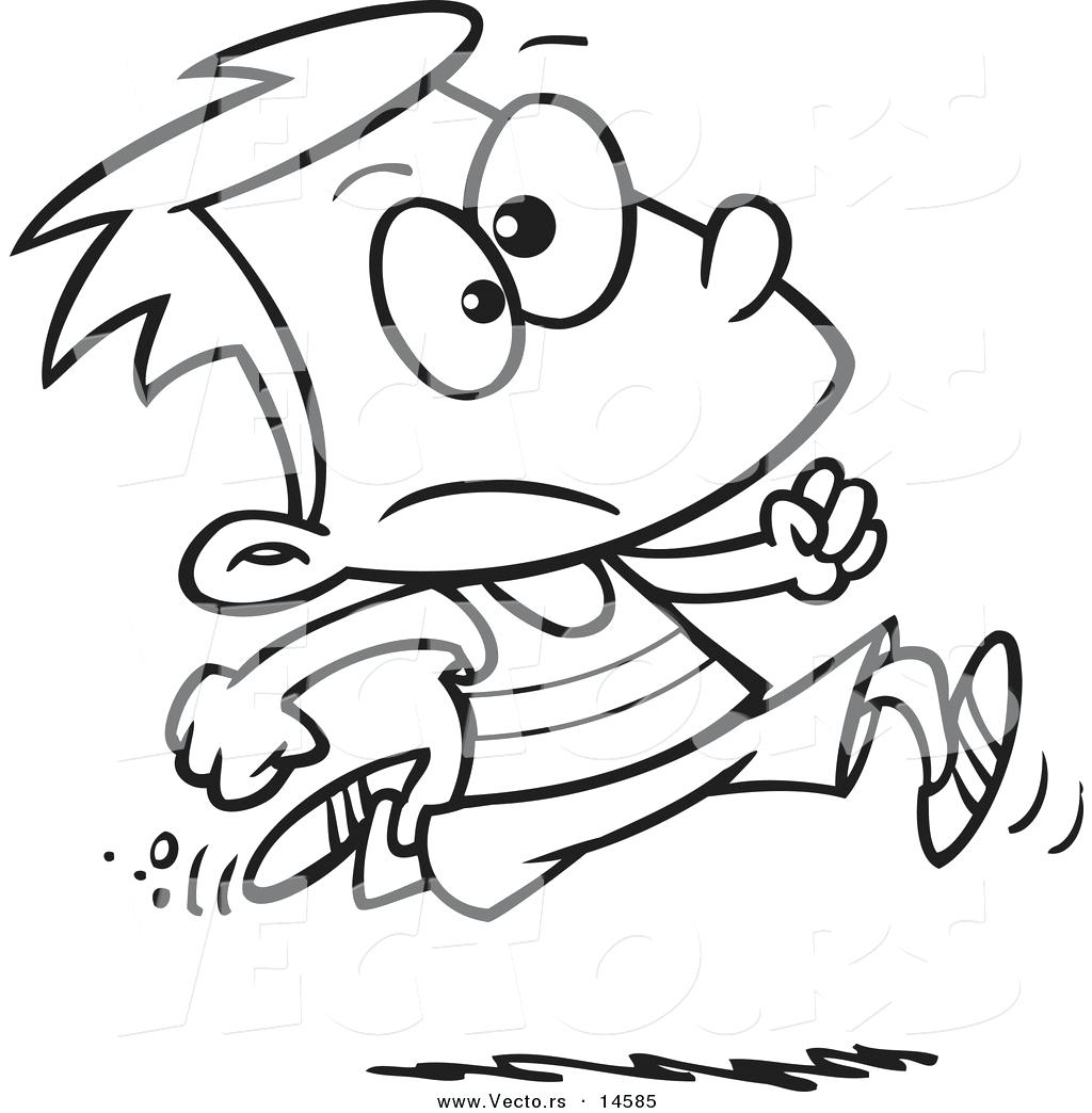 1024x1044 Running Coloring Pages Vector Of A Cartoon Boy Track Page Outline