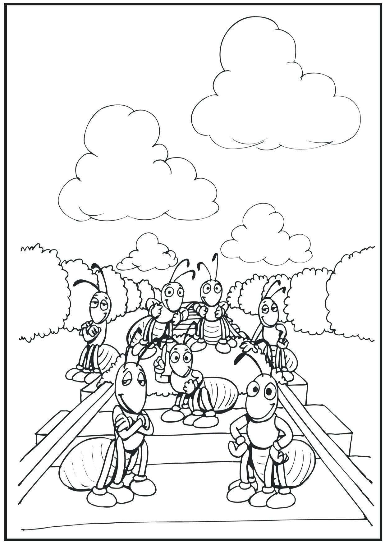 1239x1754 Train Track Coloring Page Ants Railroad Train