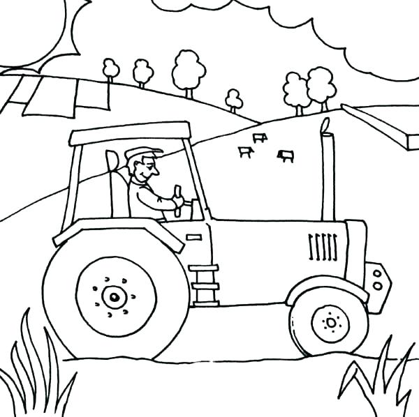 600x598 Coloring Pages Tractors Tractor Coloring Tractor Coloring Sheet