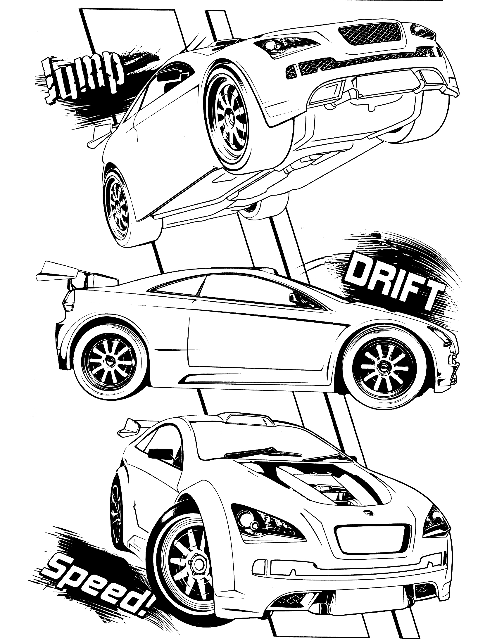 1700x2200 Traffic Jam Game Coloring Page