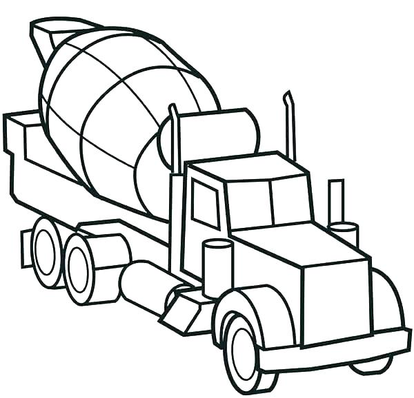 600x578 Semi Trailer Dump Truck Side View Coloring Page Kids Play Color