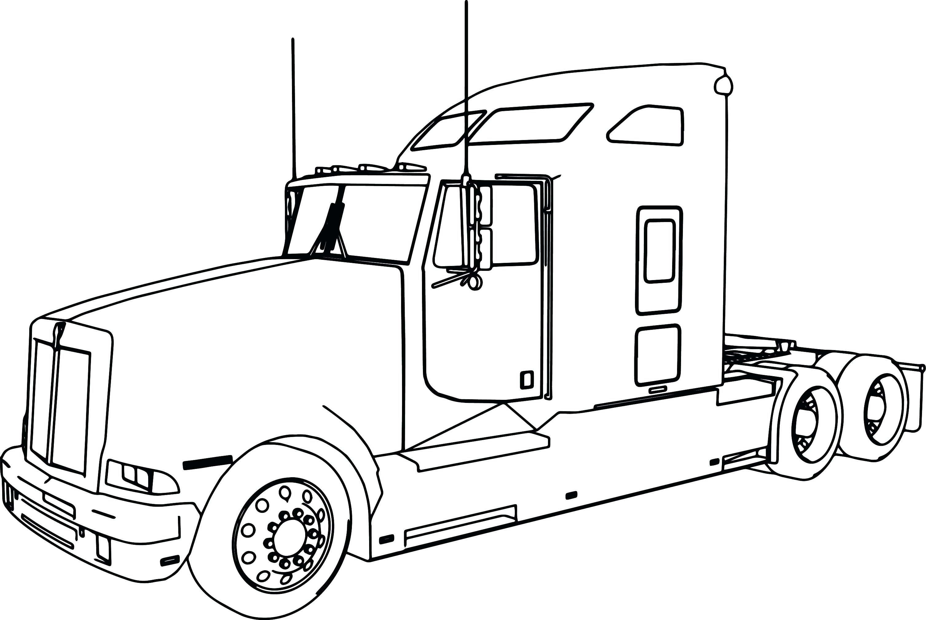3013x2019 Truck Coloring Pages Free Long Trailer Page Perfect For Colouring
