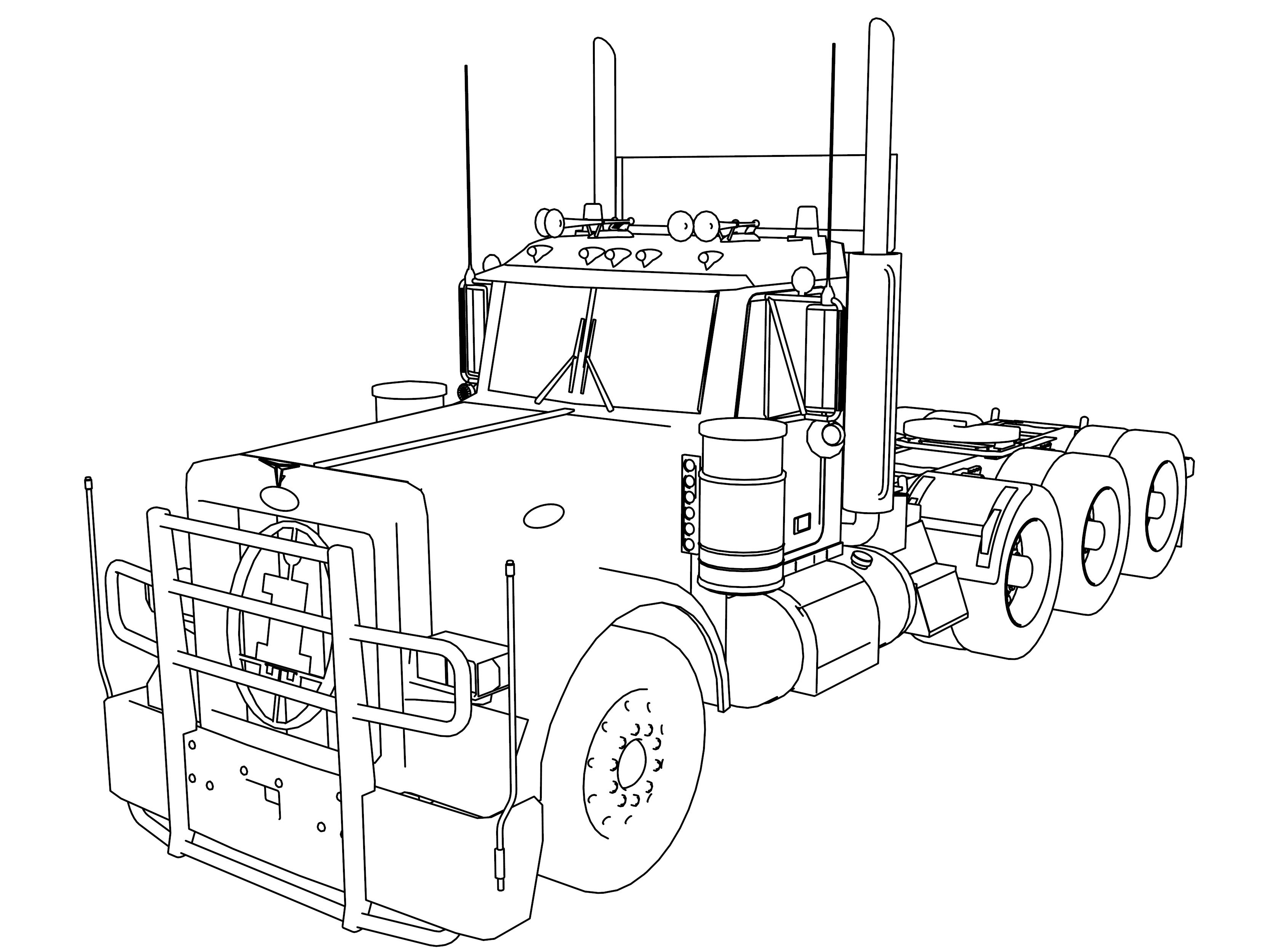 3333x2500 Inspiration Coloring Pictures Of Tractor Trailers Copy Coloring