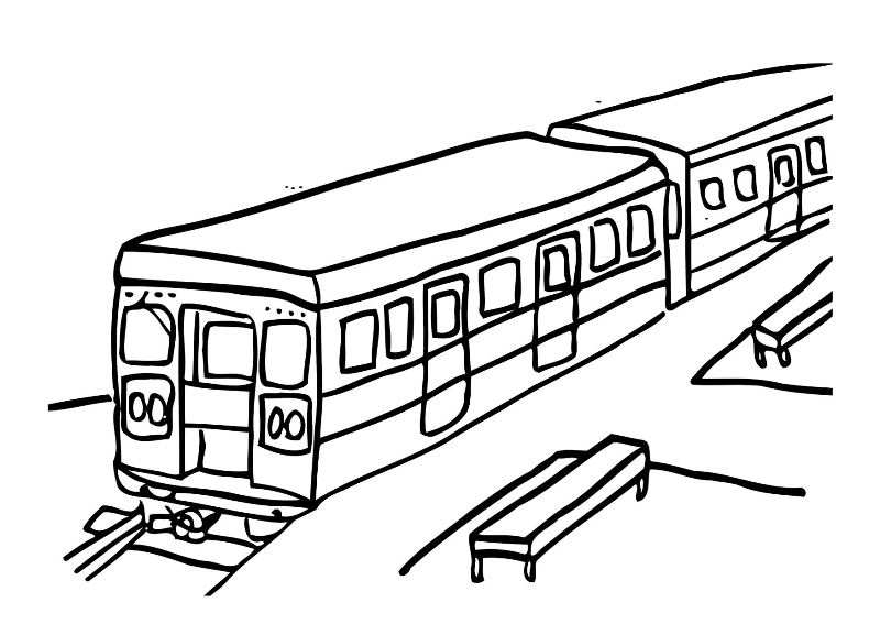 Train Station Coloring Pages