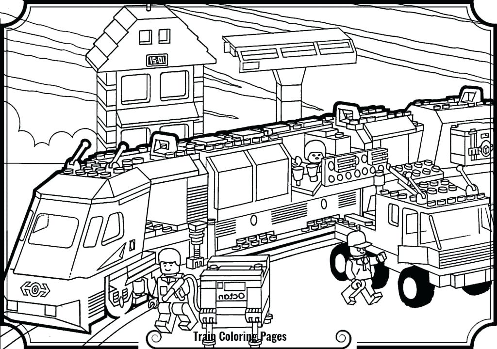 1024x720 Lego Train Coloring Pages Train Coloring Pages Train Station Lego