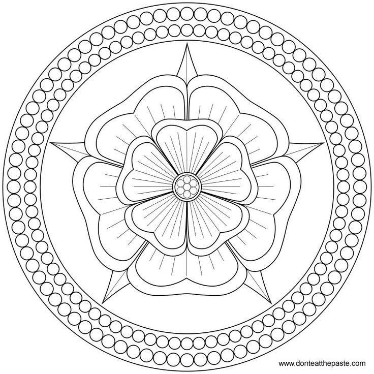 736x736 Rose And Pearls Mandala To Color Or Embroider Jpg Or Transparent
