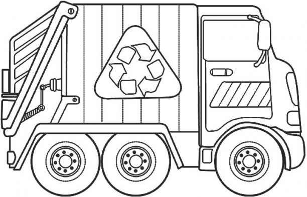 612x393 Garbage Truck Printable Coloring Pages