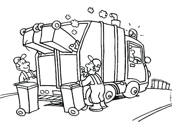 600x450 Coloring Pages Garbage Truck