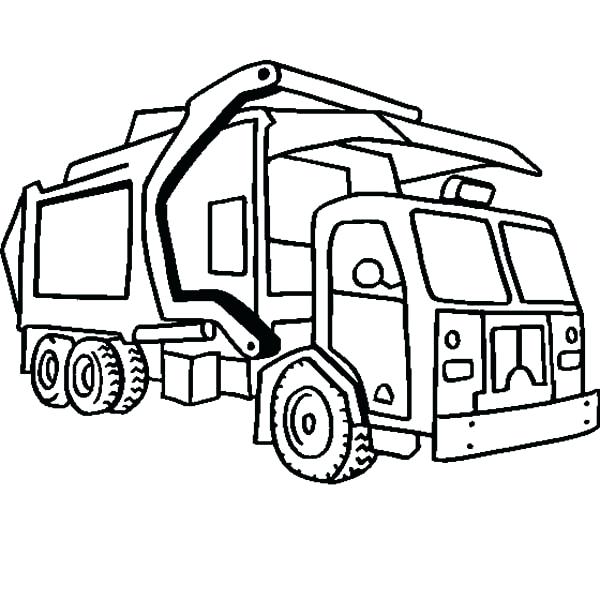 600x600 Dump Truck Coloring Page Garbage Truck In Semi Truck Coloring Page
