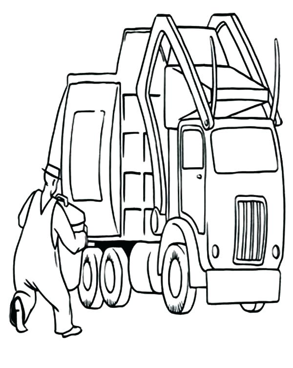 600x753 Trash Pack Truck Coloring Pages Garbage Truck Coloring Page Plus
