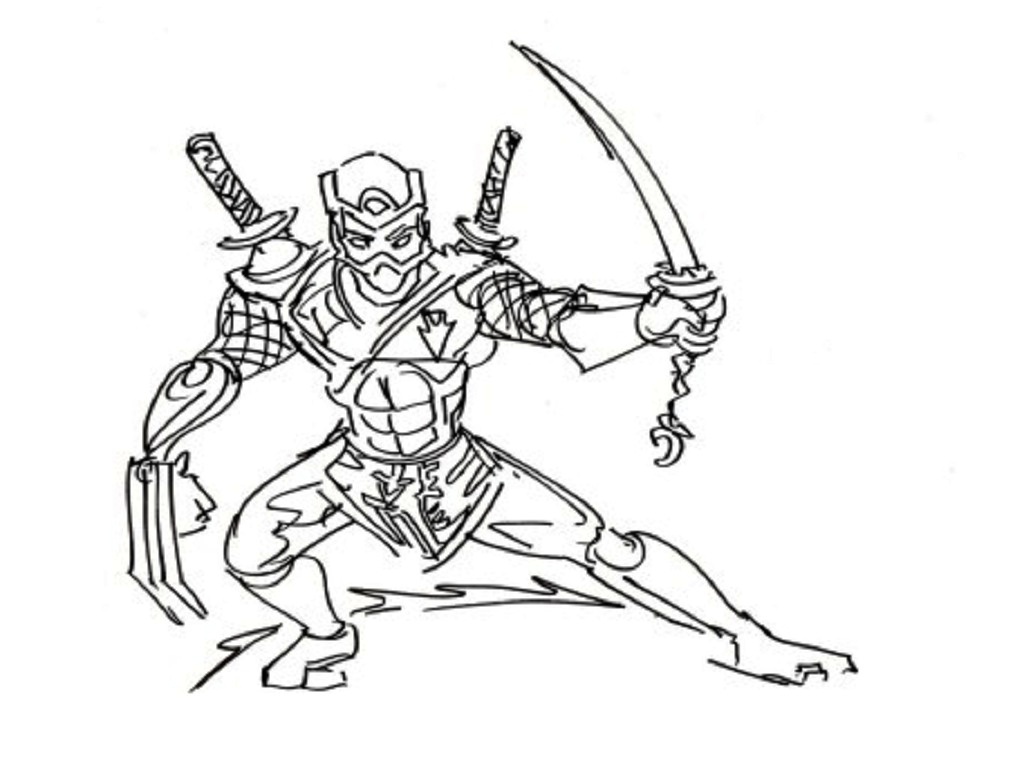 1024x768 Ninja Coloring Page Pages Colouring Kids Europe Travel Ninja