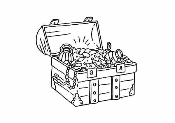 600x424 Excellent Treasure Chest Coloring Page New Stunning Excellent
