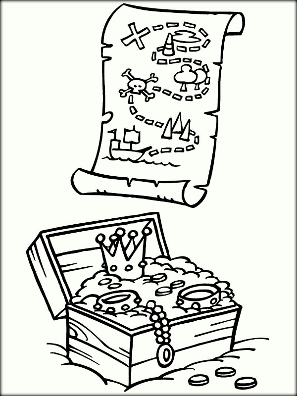 600x800 Open Treasure Chest Coloring Pages To Print