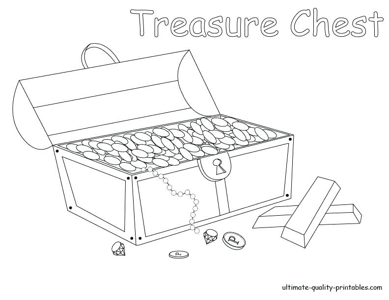 792x612 Picture Of Treasure Chest To Color Pirate Treasure Chest Coloring