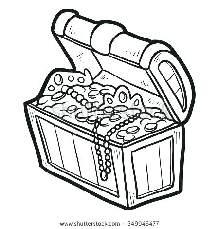 450x470 Treasure Chest Coloring Page Empty Treasure Chest Colouring Page