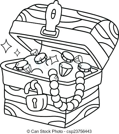 417x470 Treasure Chest Coloring Page Free Coloring Printable Treasure