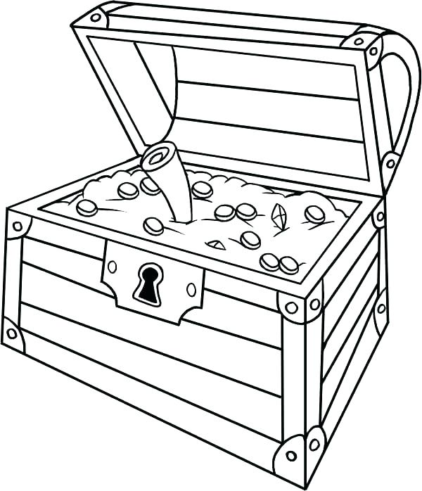 600x698 Treasure Chest Coloring Pages Ing Pirate Treasure Chest Colouring