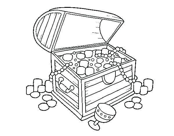 600x470 Treasure Chest Coloring Pages Treasure Chest Outline Drawing