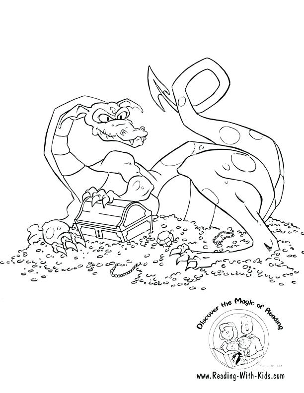 612x792 Treasure Coloring Pages Dragon Guarding Treasure Coloring Page